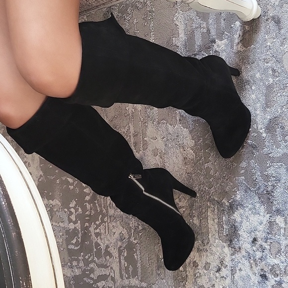 1329- MICHAEL Michael Kors Over The Knee Suede Boots Size 8 M - Picture 2 of 11